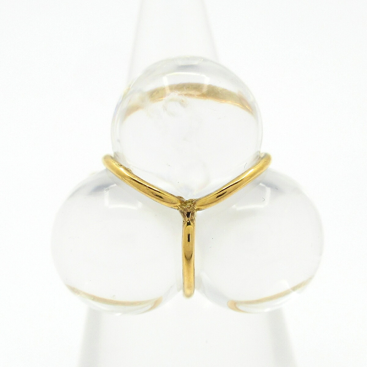 【中古】Baccarat(バカラ) リング トリオ K18YG×クリア