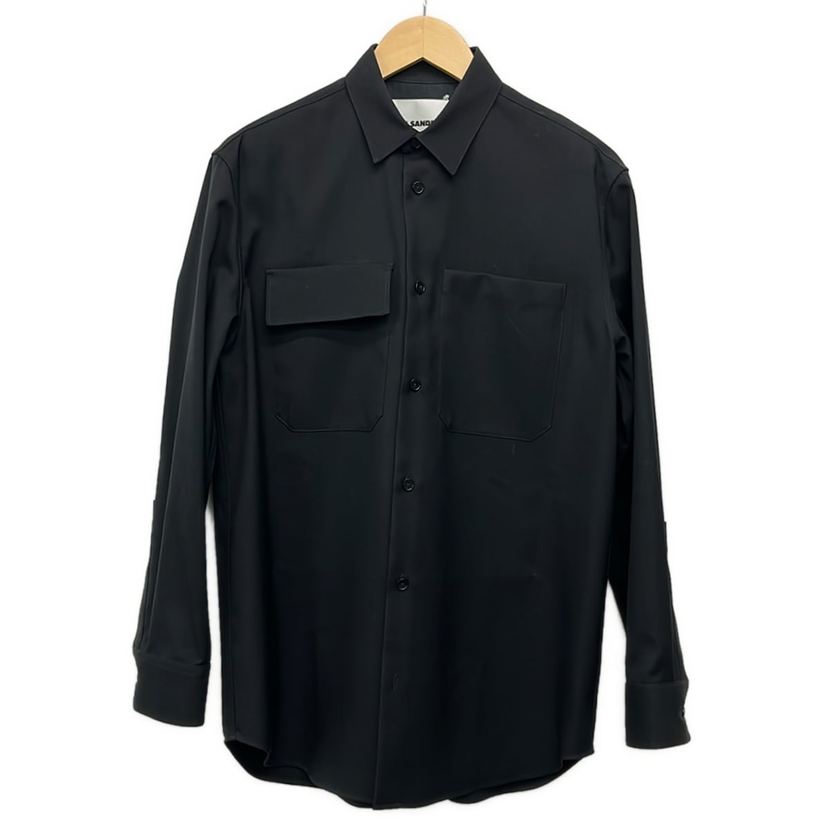 【中古】JILSANDER(ジルサンダー) 長袖プルオーバー 細工物プルオーバー/絨毛トロピカル 黒 メンズファッション-カジュアルシャツ-トップス