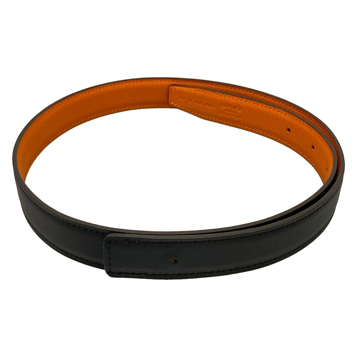 【中古】HERMES(エルメス) 三尺帯 三尺帯のみ 黒×オレンジ色