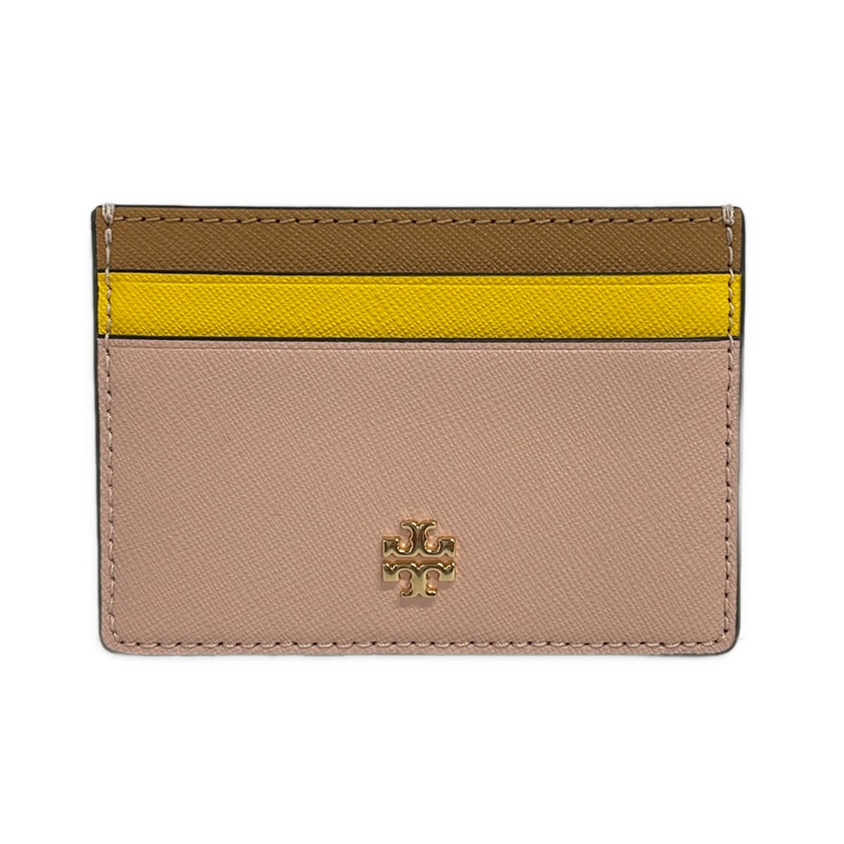 【中古】TORY BURCH(トリーバーチ) 歌留多容れもの スタッズ ベージュ×黄色×点火装置赤銅色 なめし革