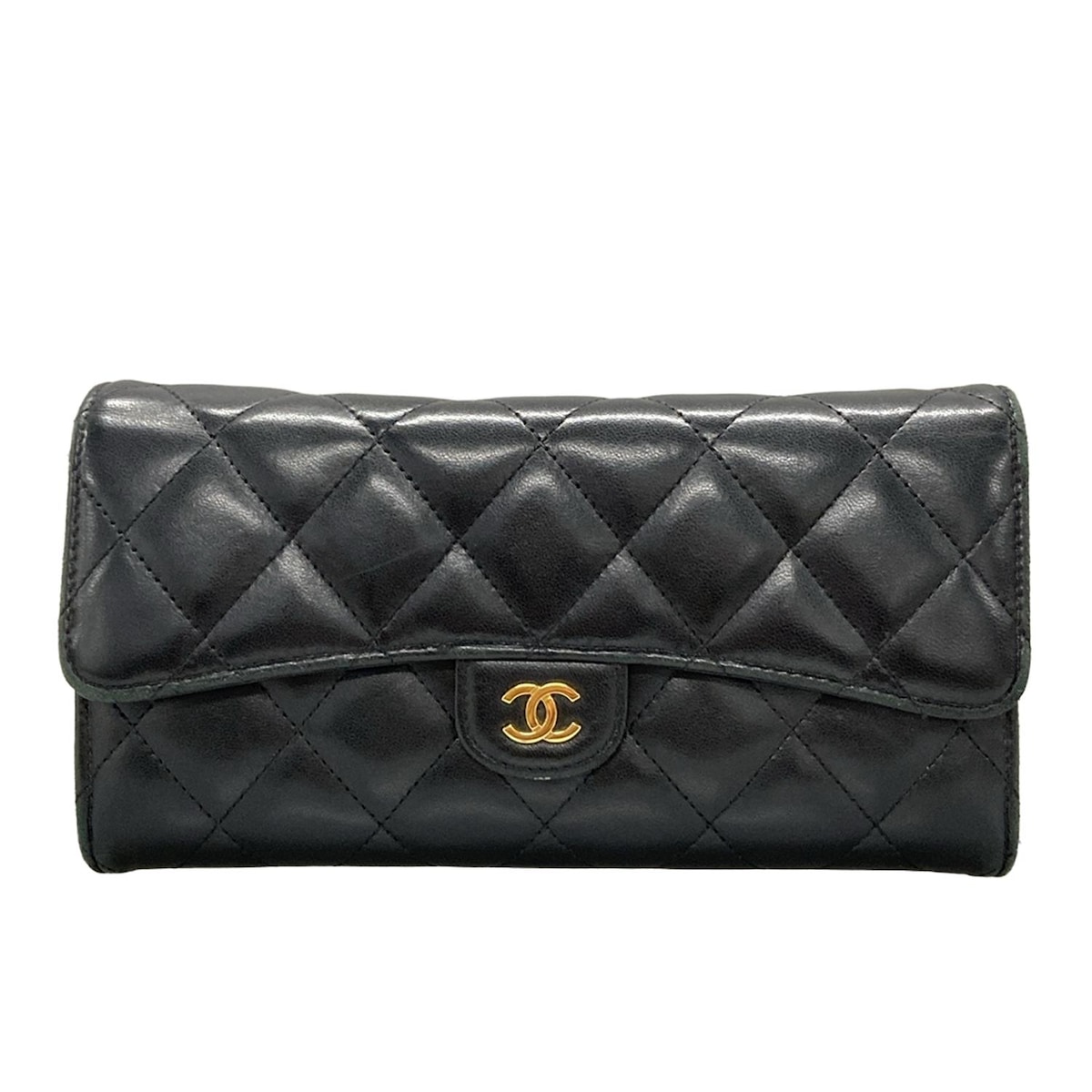 CHANEL ニューマドモアゼル 二つ折り長財布 ブラックｘシルバーメタリック 楽天市場】[中古] シャネル マドモアゼル 二つ折り長財布