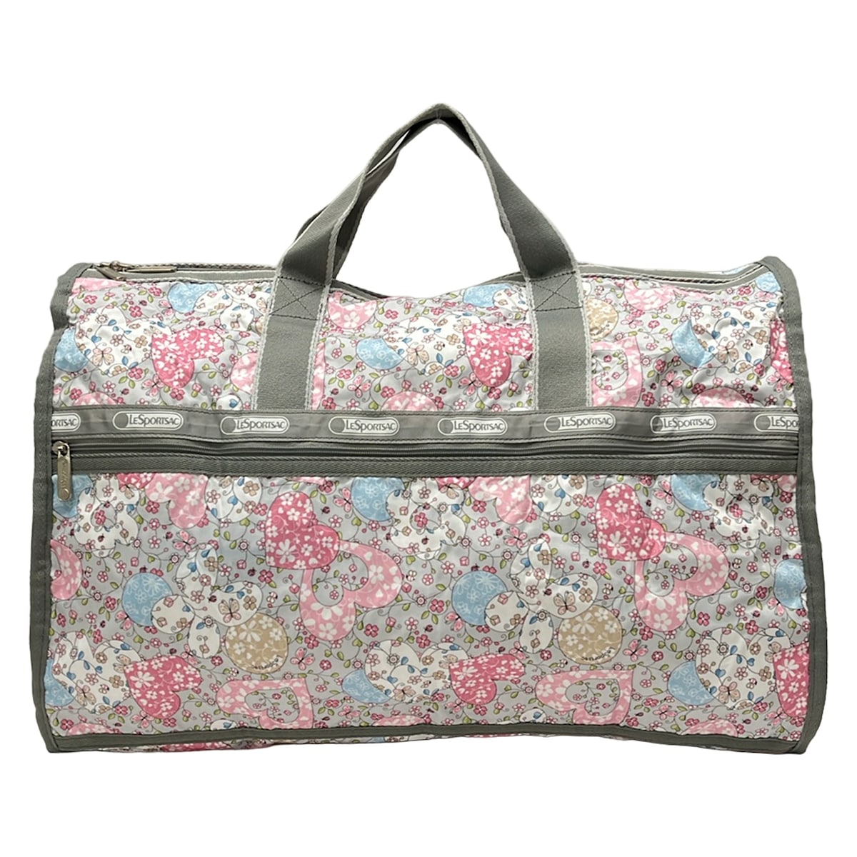 【中古】LESPORTSAC(レスポートサック) ボストンバッグ 2way/御花 さくら色×点火装置薄墨色×マルチ