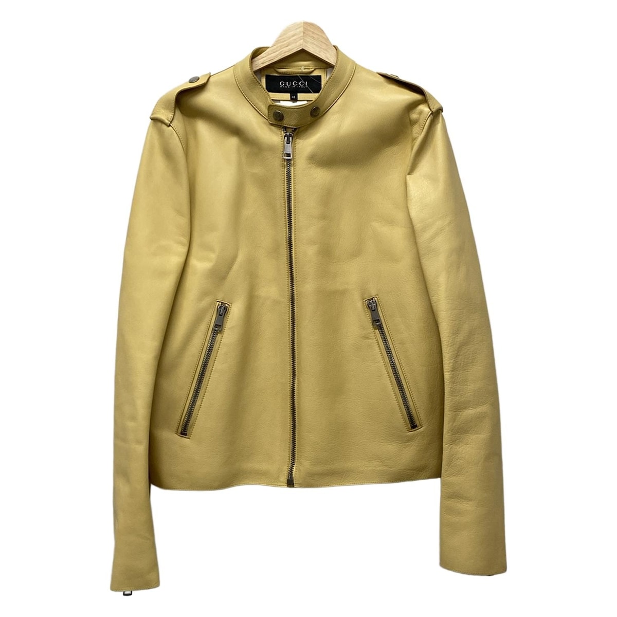 GUCCIグッチレザージャケット 楽天市場】美品 グッチ 18SS シングル レザー ライダース