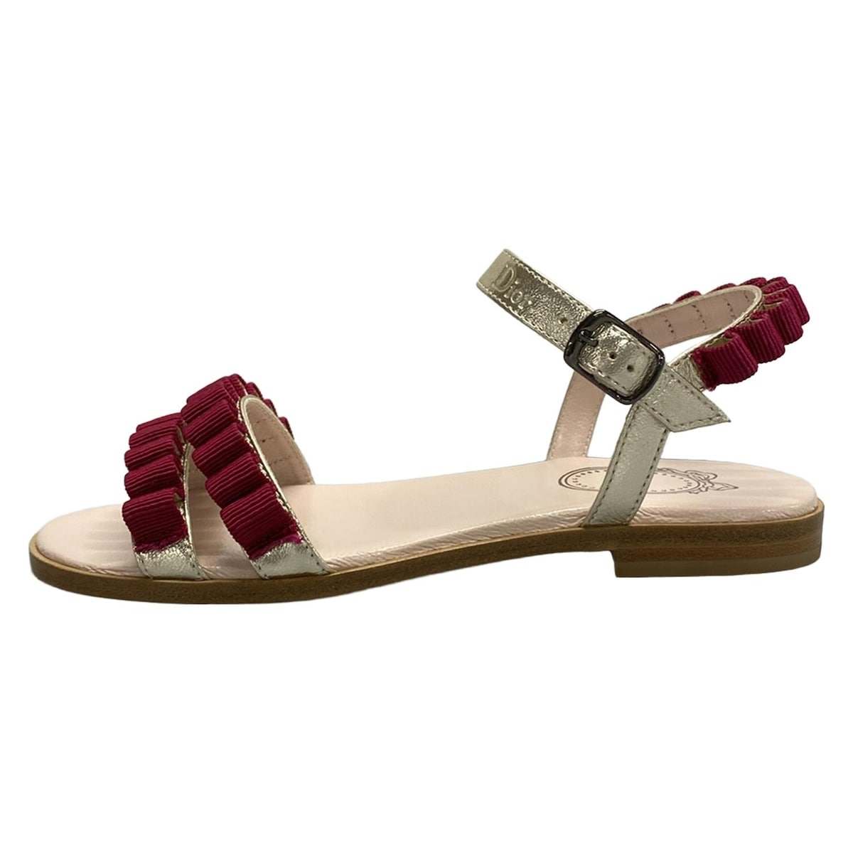 【新着】【中古】DIOR/ChristianDior(ディオール/クリスチャンディオール) サンダル シルバー×ピンク レザー