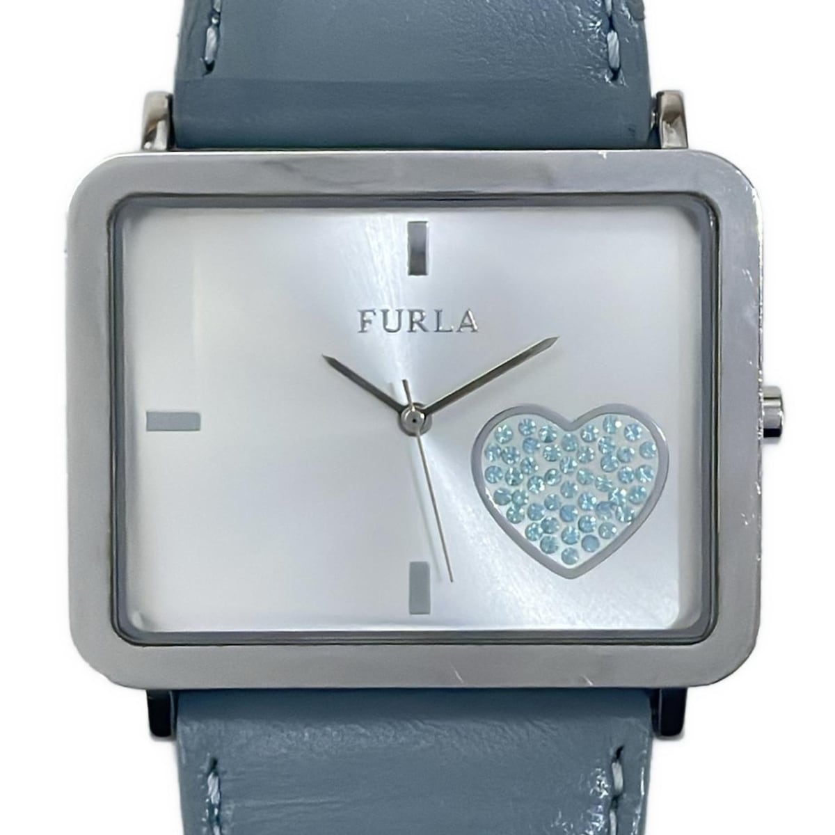 【中古】FURLA(フルラ) 腕時計 ハート/ラインストーン シルバー