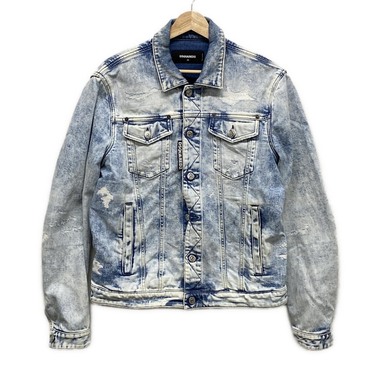 【新着】【中古】DSQUARED2(ディースクエアード) ジャケット サイズ46/デニムジャケット/ダメージ加工 ライトブルー