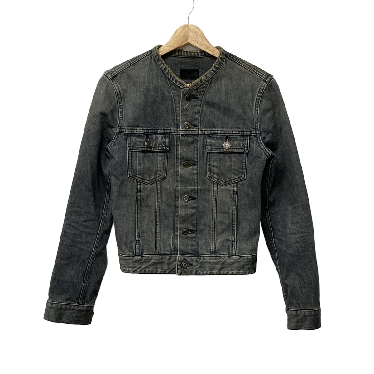 SAINT LAURENT デニムスタイル ボタンジャケット デニムスタイル ボタンジャケット（ブラック／スムースレザー