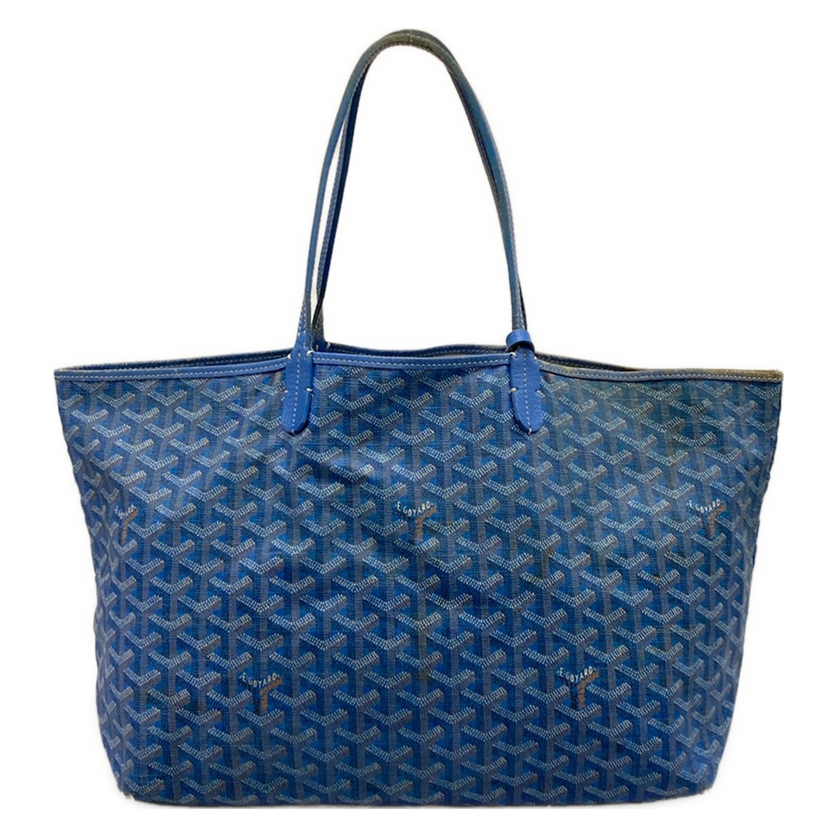 【中古】GOYARD(ゴヤール) サンルイPM トートバッグ 青碧 なめし革