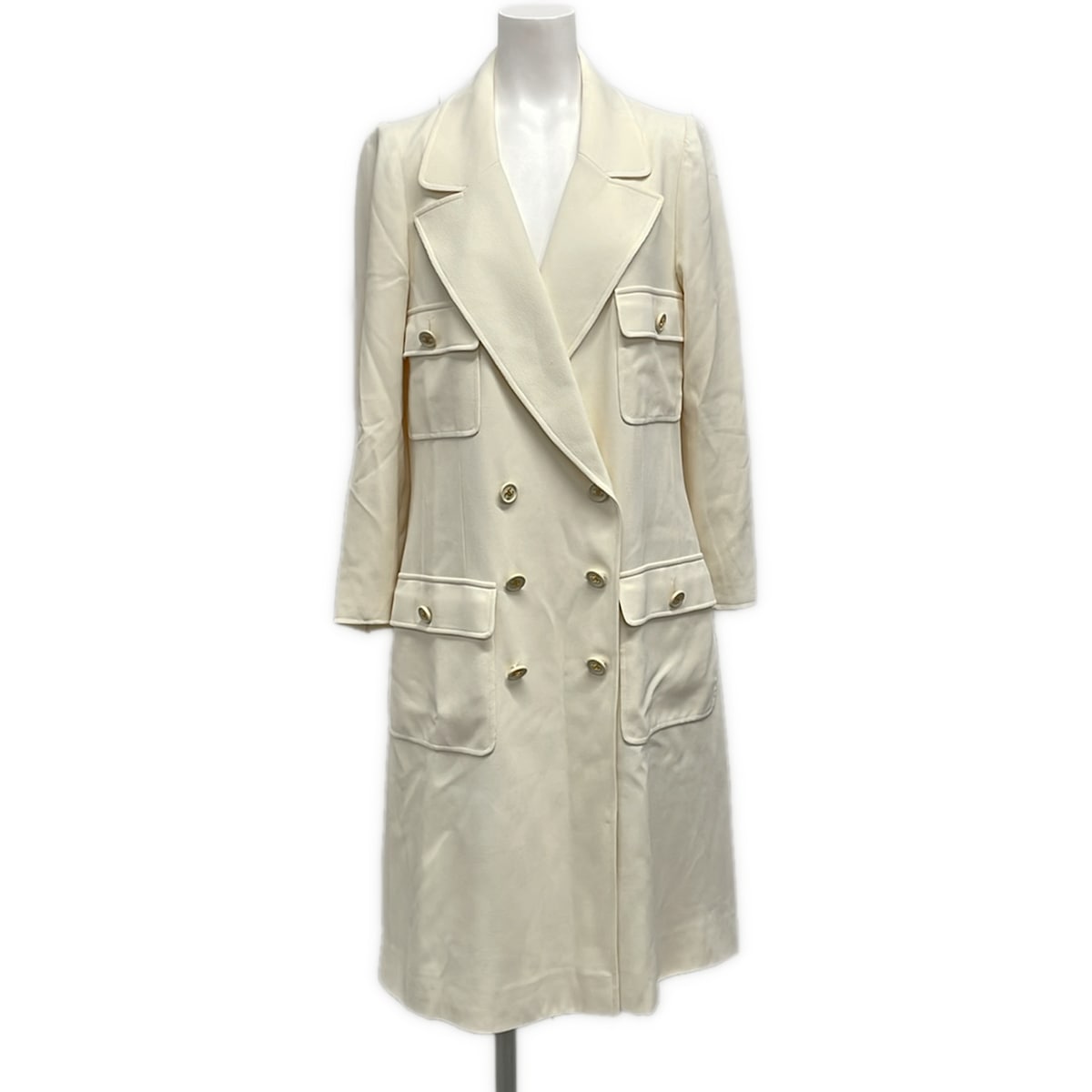 【中古】CHANEL(シャネル) 厚地の外套 長袖/春/秋 象牙色