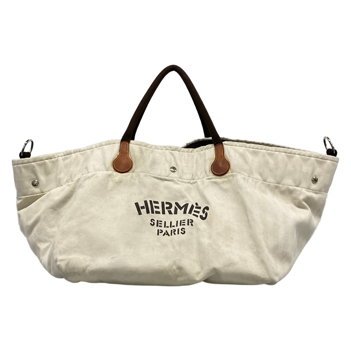 【新着】【中古】HERMES(エルメス) フールトゥドキャバリエ トートバッグ 象牙色×靉靆たる赤銅色 なめし革