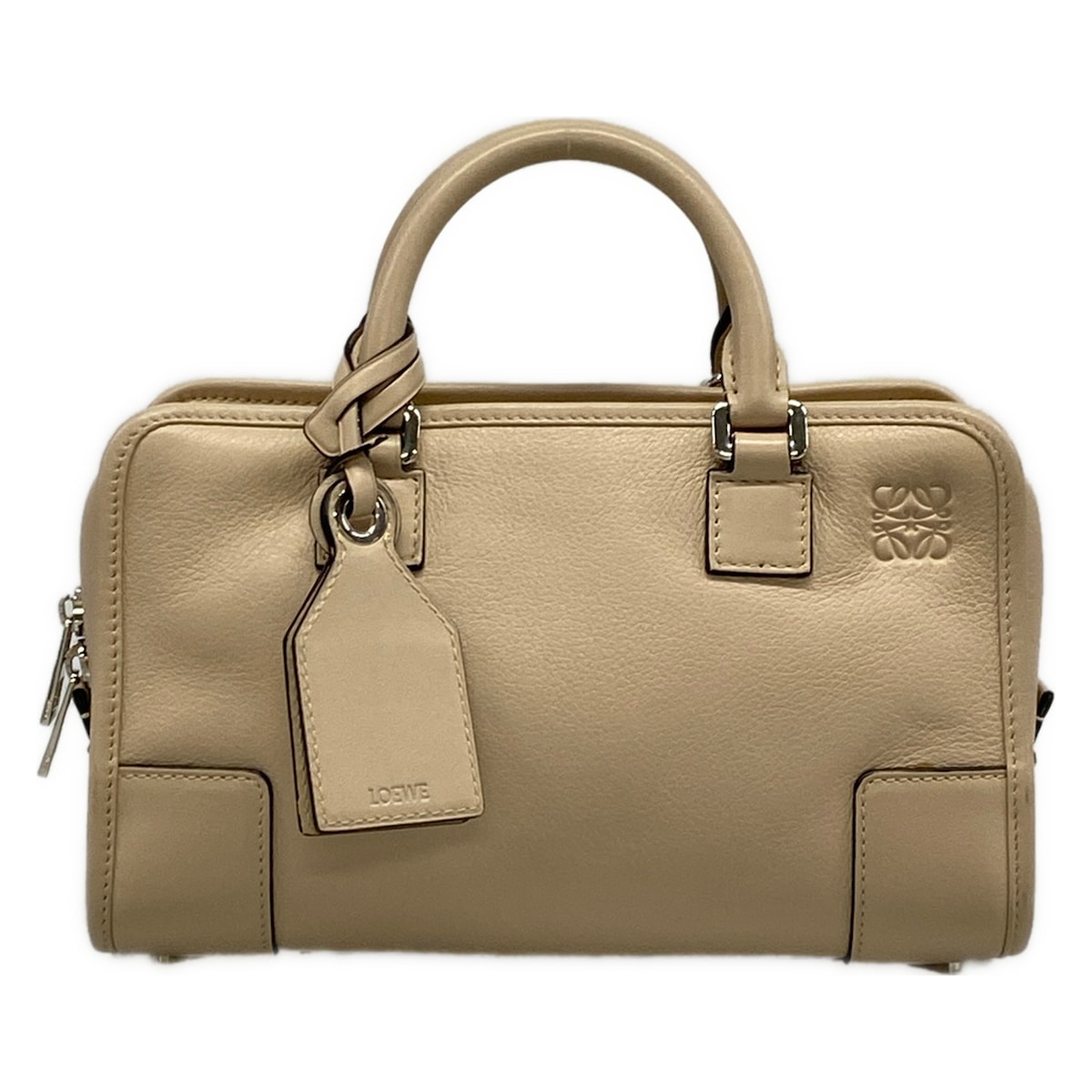 【中古】LOEWE(ロエベ) アマソナ23 ハンドバック ベージュ なめし革