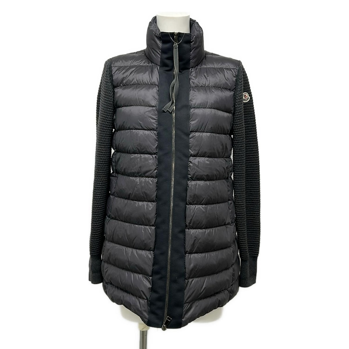 【中古】MONCLER(モンクレール) MAGLIONE TRICOT CARDIGAN ダウンジャケット 長袖/ニット切替/冬 グレー×ダークグレー ダウン