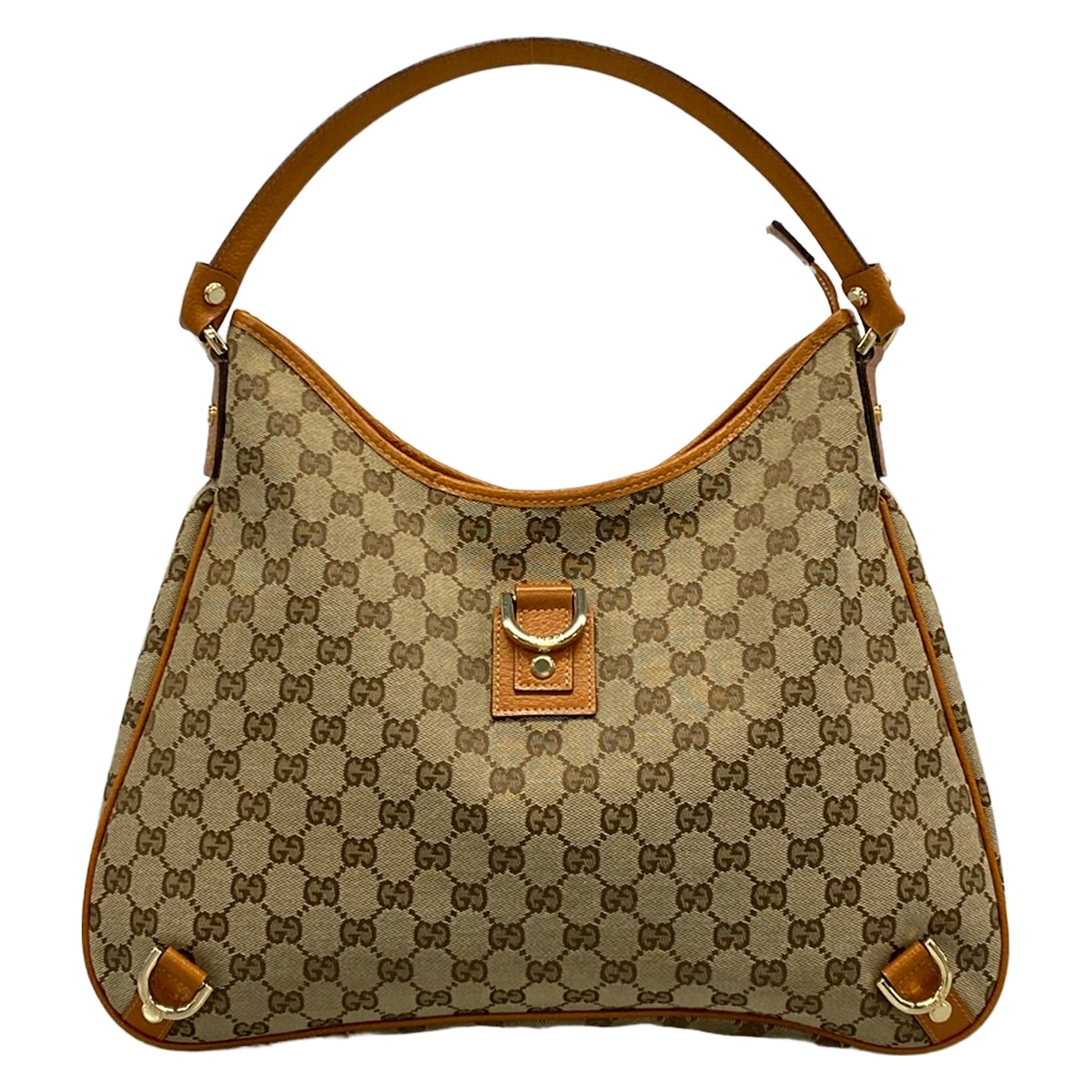 【中古】GUCCI(グッチ) アビー,GG柄 ショルダーバッグ 暗然たる赤銅色×ベージュ×赤銅色 なめし革