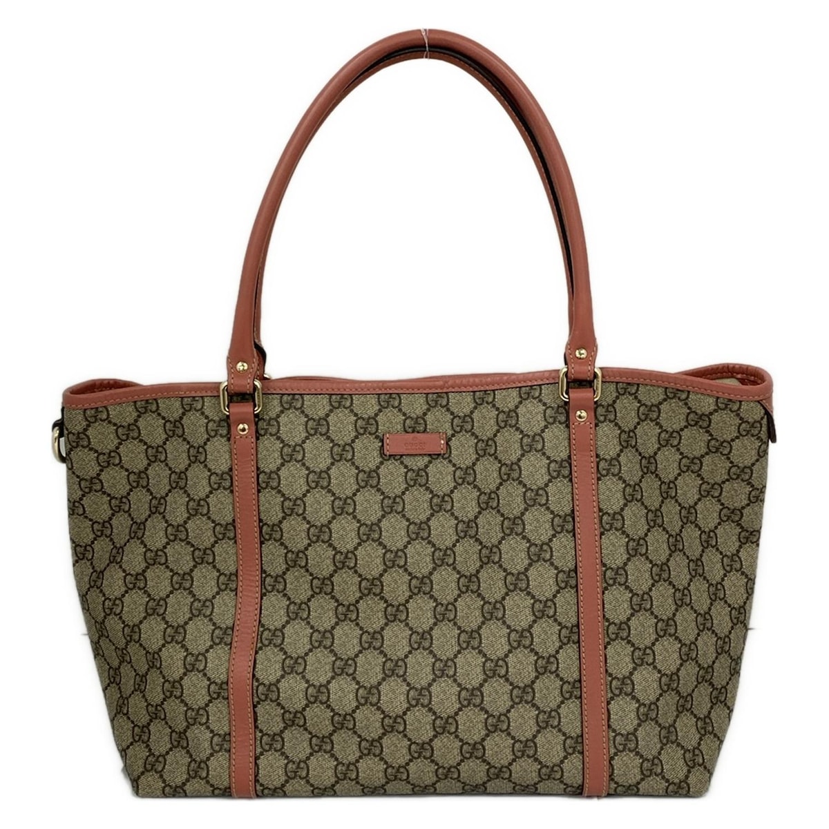 【中古】GUCCI(グッチ) GGプラス・GGスプリーム トートバッグ ベージュ×ダークブラウン×ピンクベージュ レザー 33,030円