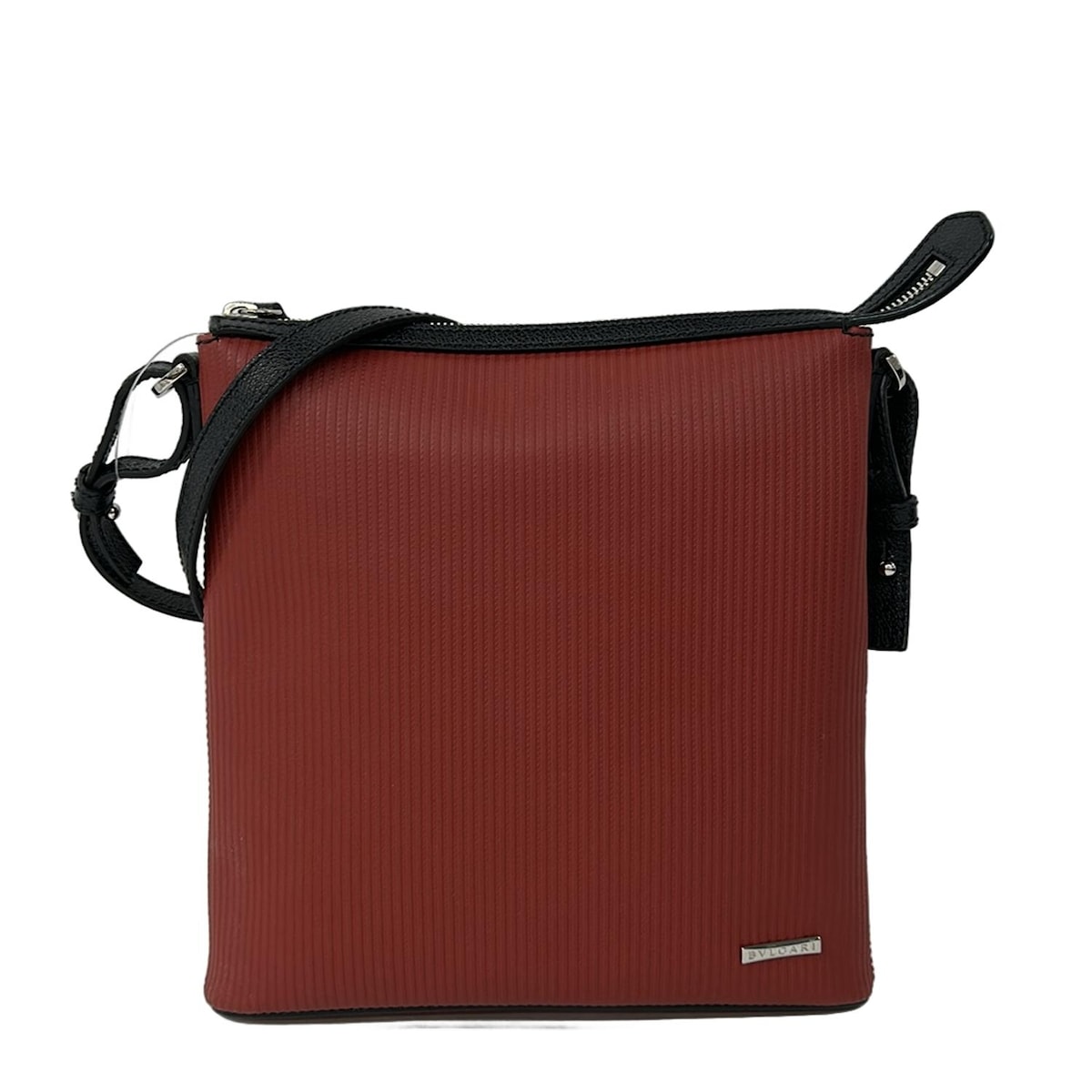 【中古】BVLGARI(ブルガリ) ショルダーバッグ レッド×黒 レザー