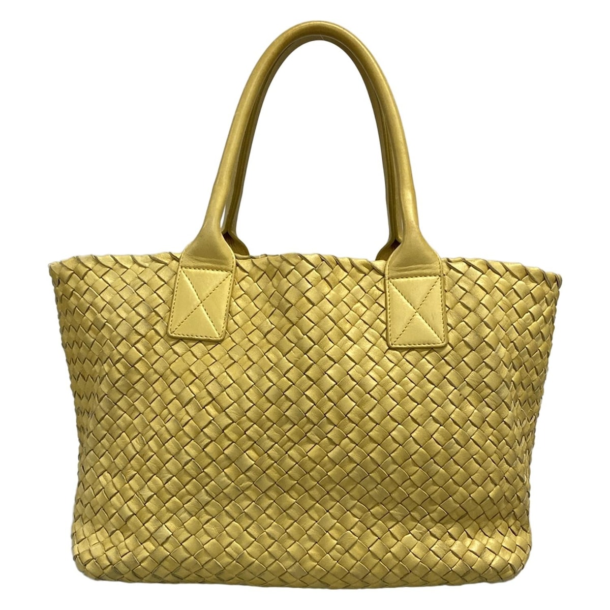 【中古】BOTTEGA VENETA(ボッテガヴェネタ) カバPM トートバッグ イエローゴールド レザー