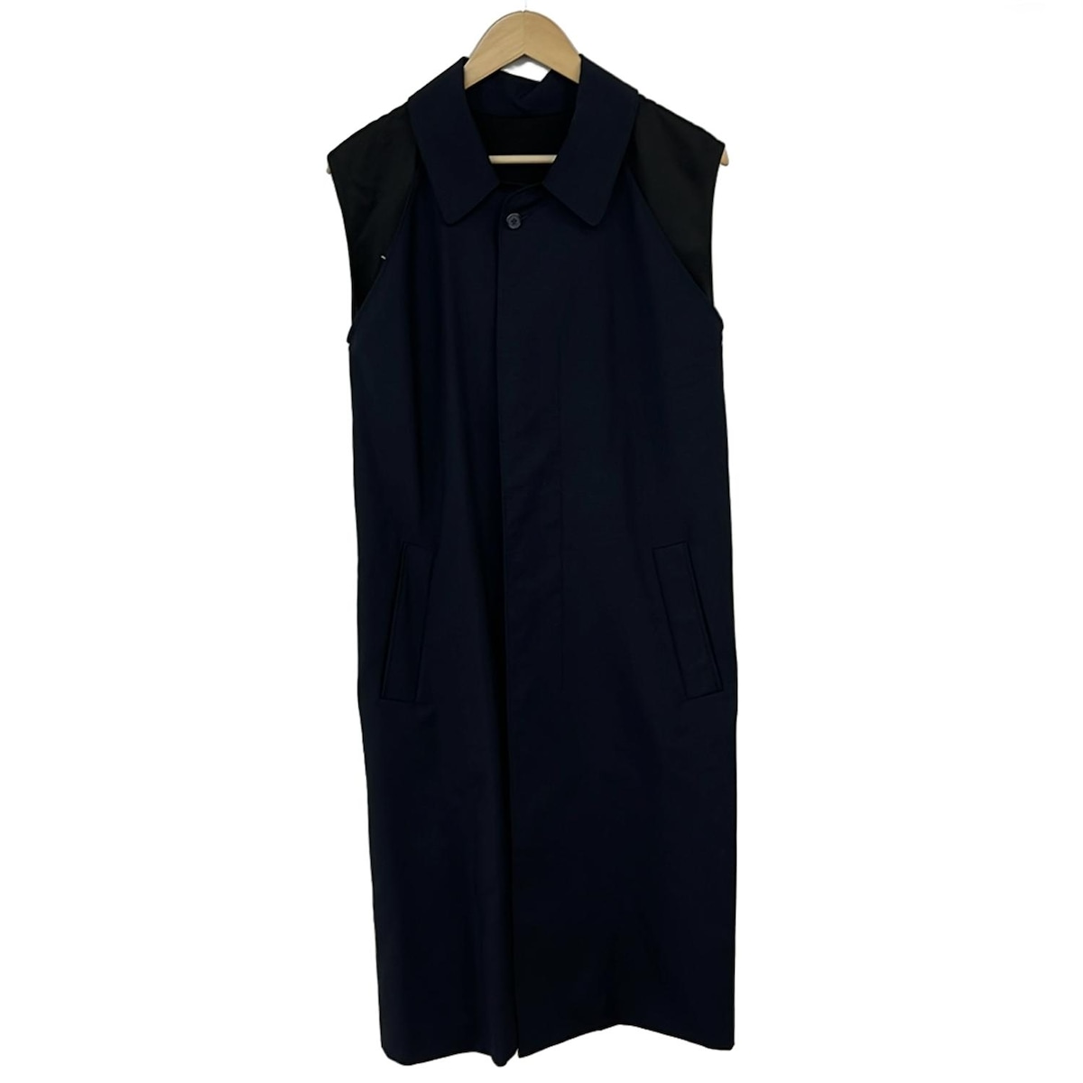【中古】Maison Margiela(メゾンマルジェラ) コート ノースリーブ/2019年/春/秋 ネイビー×黒
