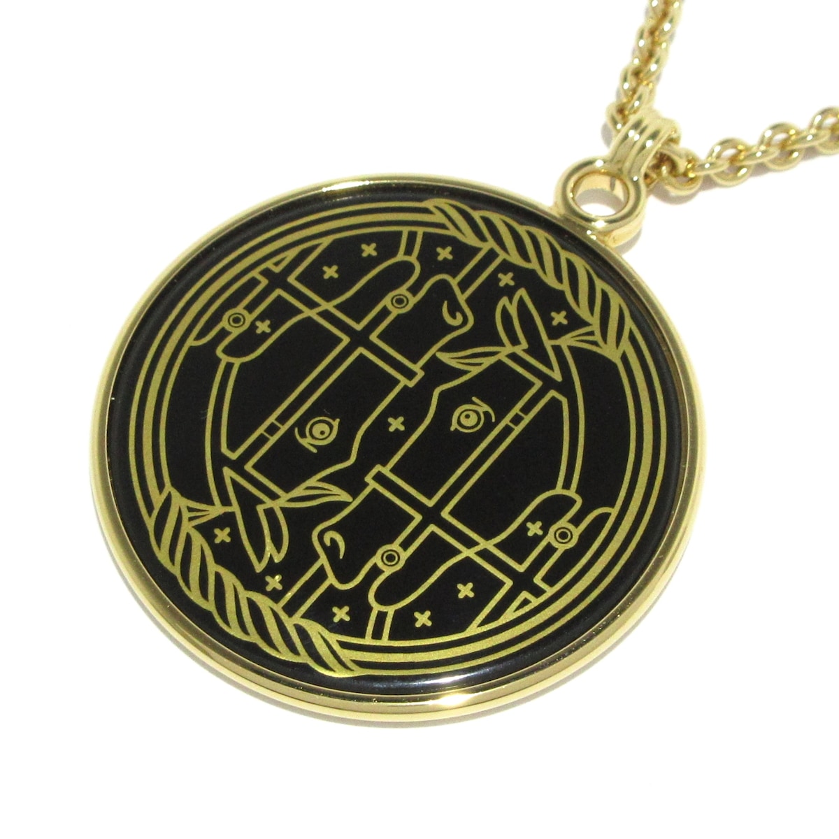 楽天市場】HERMES エルメス メダイユ カドリージュGM ネックレス GP