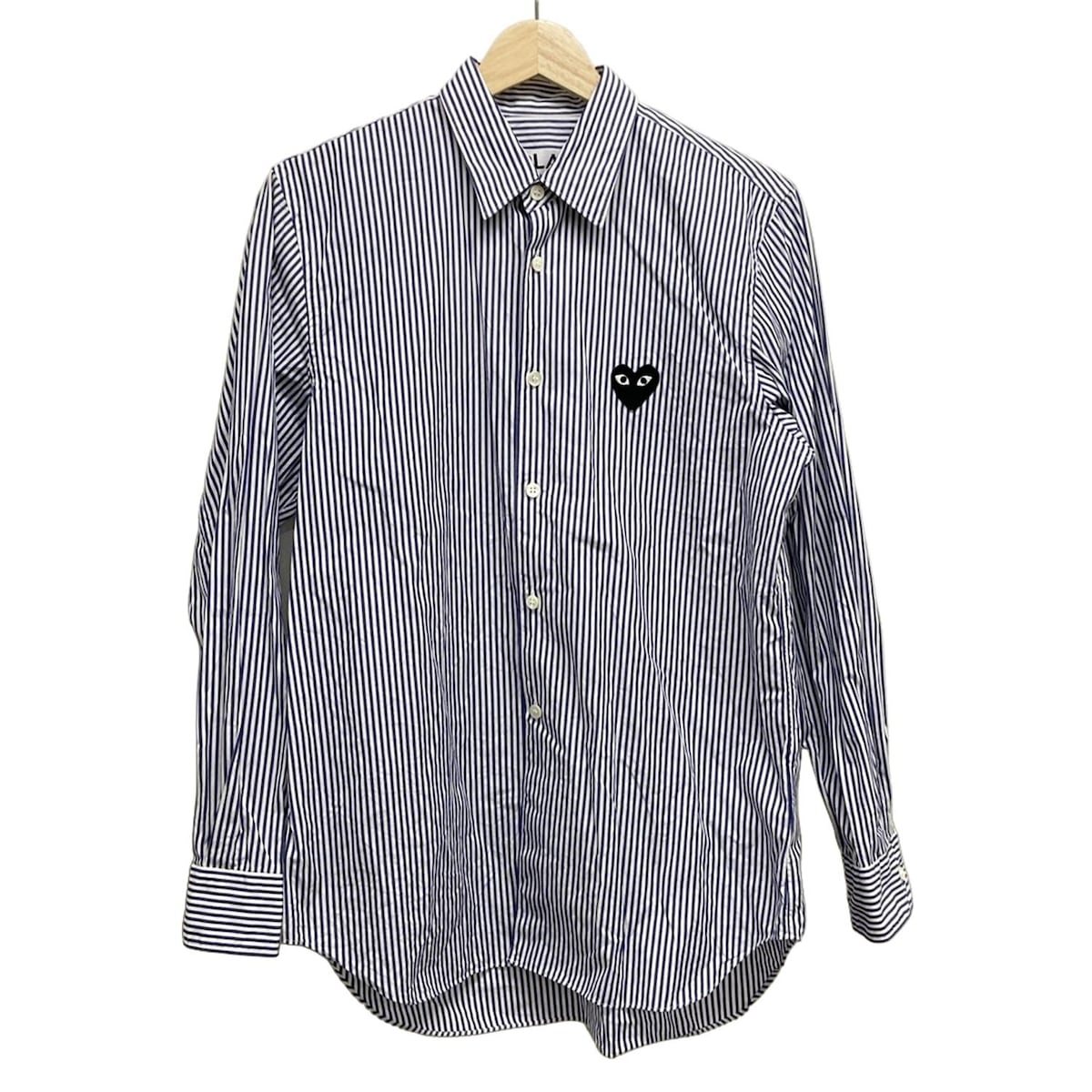 【PLAY コムデギャルソン】　水色ストライプ長袖Tシャツ　Lサイズ COMME des GARCONS コムデギャルソン プレイ PLAY 長袖