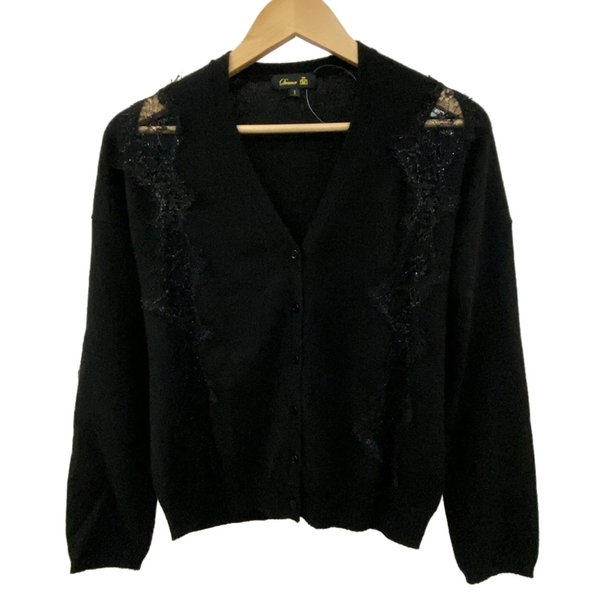 【中古】Drawer(ドゥロワー) カーディガン 黒 カシミヤ