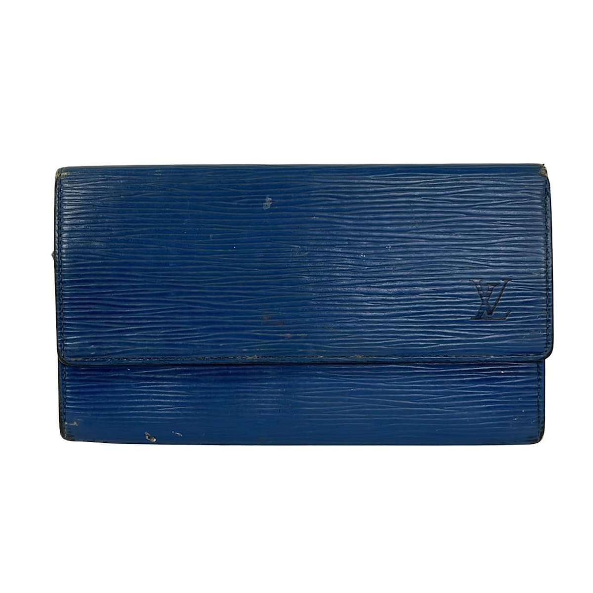 【中古】LOUIS VUITTON(ルイヴィトン) ポルト円3カルトクレディ 札入れ トレドブルー レザー