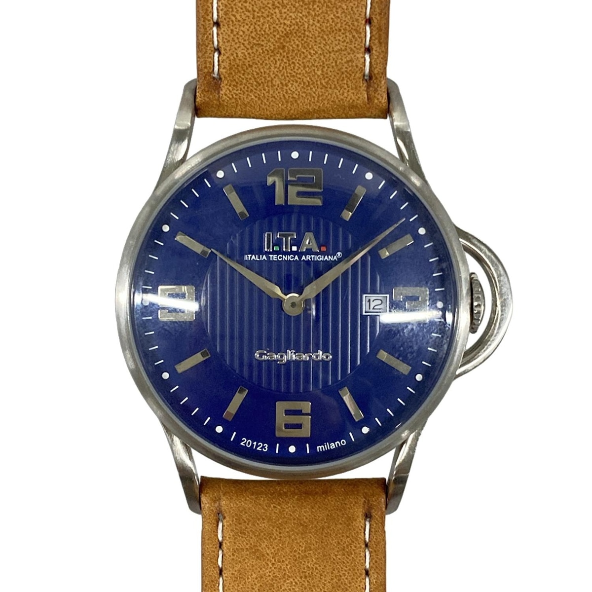 【中古】I.T.A ITALIA TECNICA ARTIGIANA(アイティーエー) 腕時計 革ベルト ネイビー
