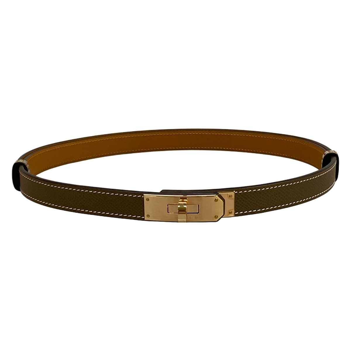 【中古】HERMES(エルメス) ケリー 三尺帯 さくら色ゴールド金具/2025.2 エトゥープ