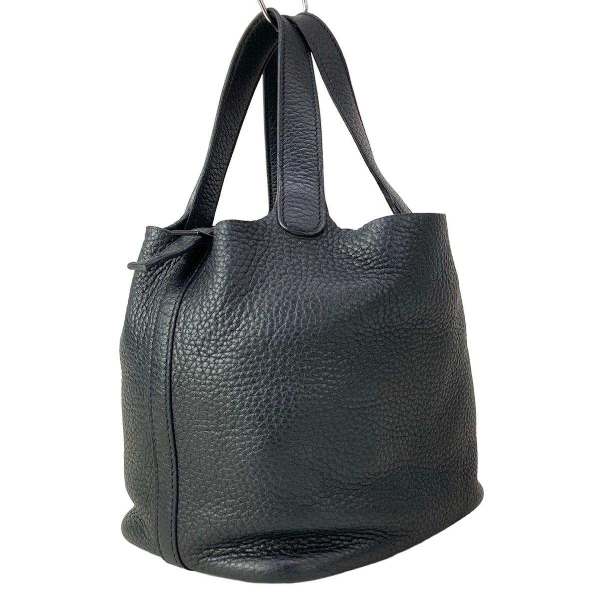 【新着】【中古】HERMES(エルメス) ピコタンロックPM ハンドバッグ ブラック金具/モノクローム/ソーブラック 黒｜ブランディア　店