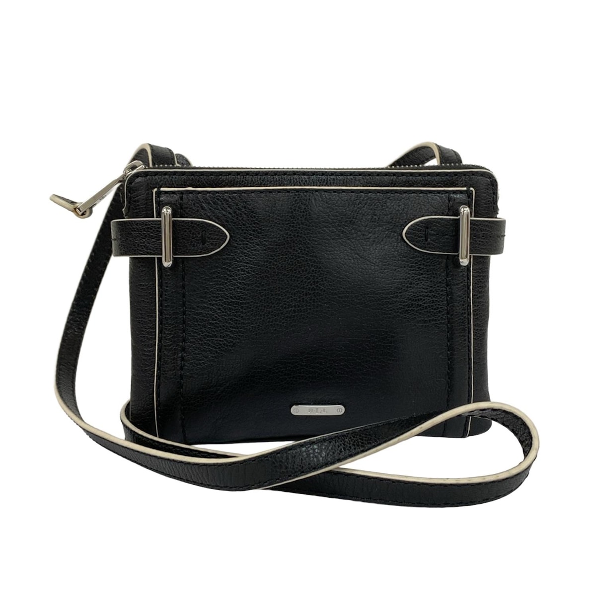 【中古】RalphLauren(ラルフローレン) ショルダーバッグ 黒 レザー