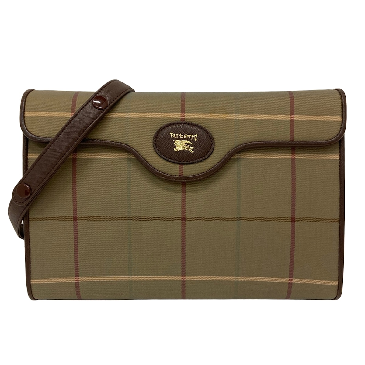 【中古】Burberry's(バーバリーズ) ショルダーバッグ チェック柄 ベージュ×ブラウン