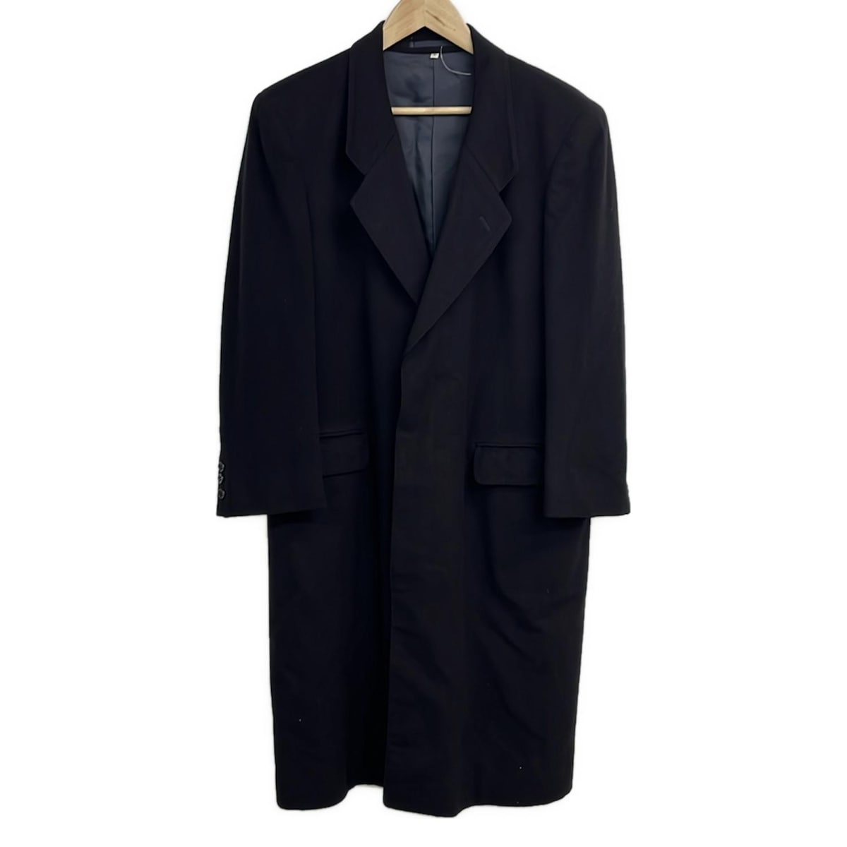 【中古】YvesSaintLaurent(イヴサンローラン) コート ウール/長袖/ネーム刺繍/pour homme/冬 黒