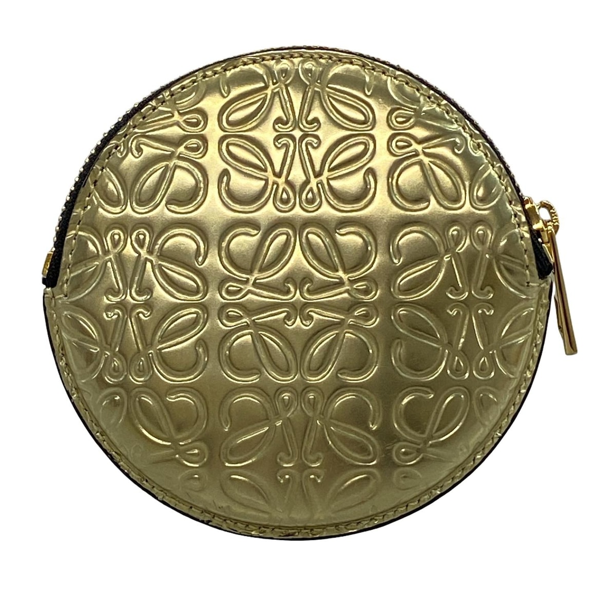 LOEWE ゴールド 円形ケース LOEWE ロエベ ゴールドカラー 丸型 コインケース 小銭入れ 財布 小物