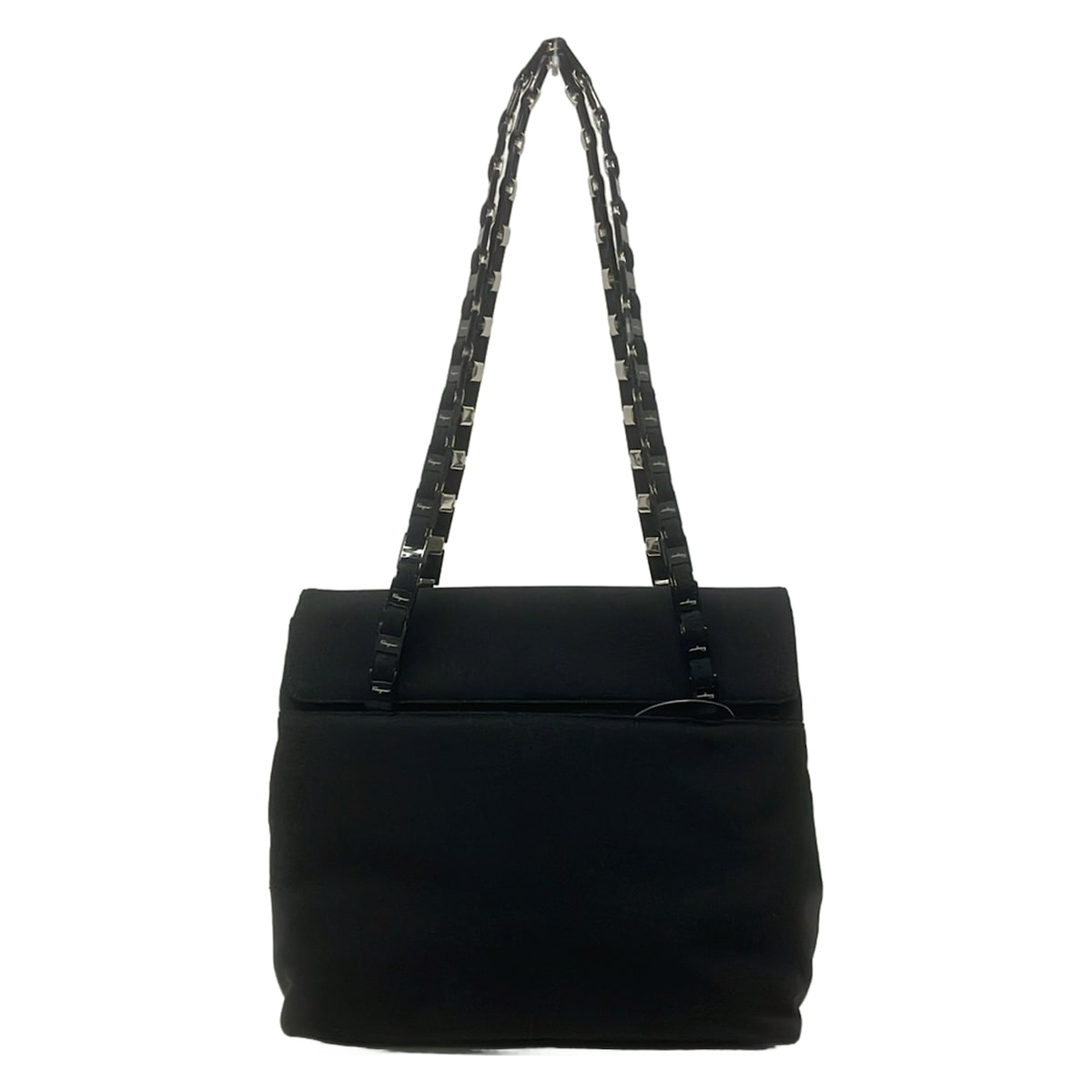 【中古】FERRAGAMO/SalvatoreFerragamo(サルバトーレフェラガモ) ヴェラ ショルダーバッグ チェーン店肩先 黒