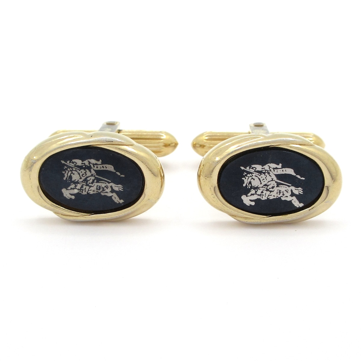 楽天市場】【箱あり】BURBERRY バーバリー カフス ブルー系×ゴールド