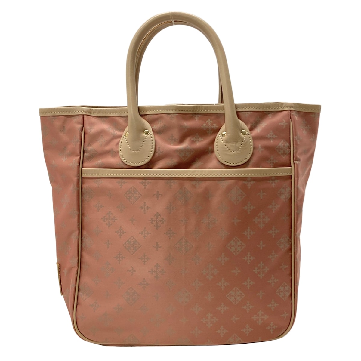 【中古】russet(ラシット) トートバッグ サクラ色×ベージュ なめし革