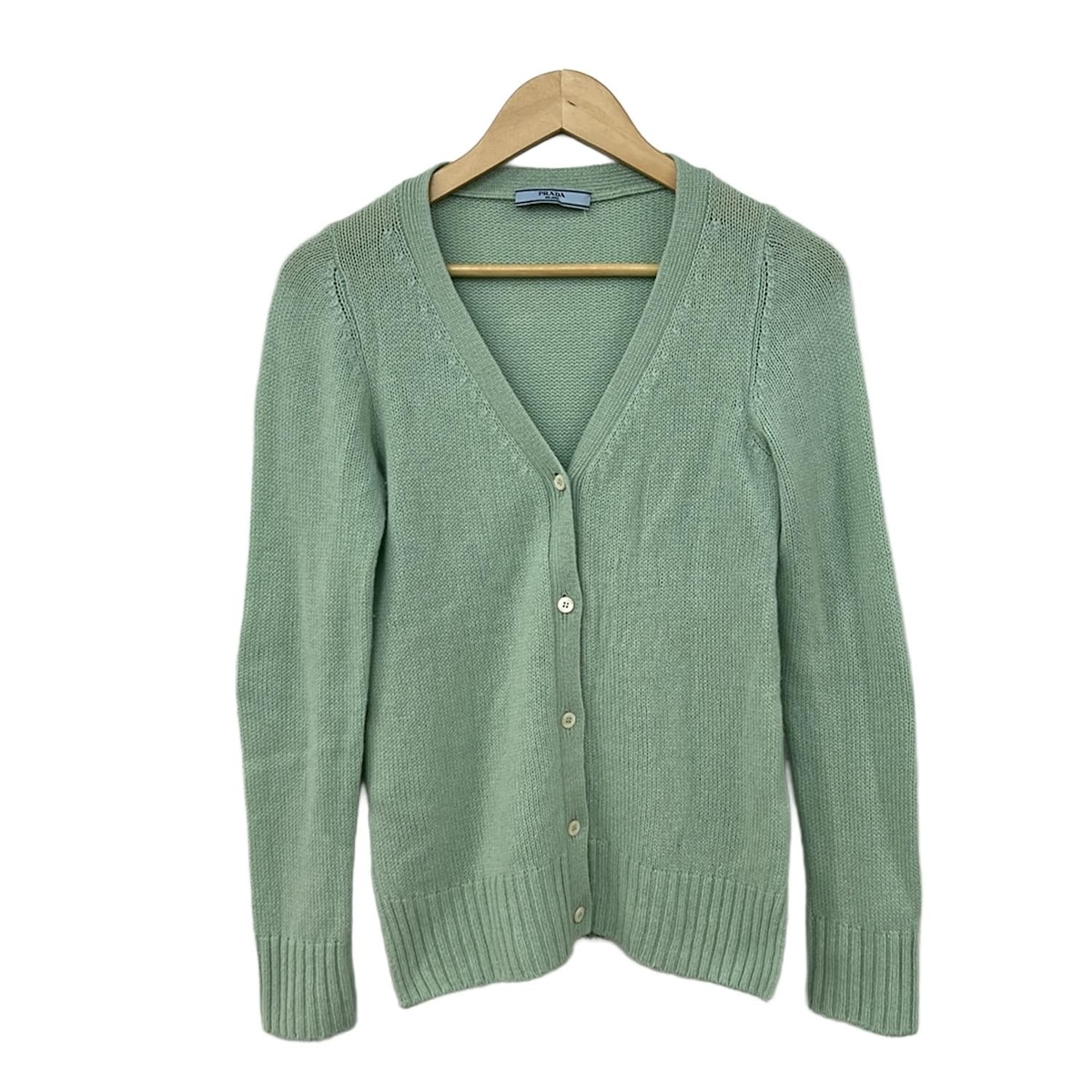 【新着】【中古】PRADA(プラダ) カーディガン カシミヤ ライトグリーン