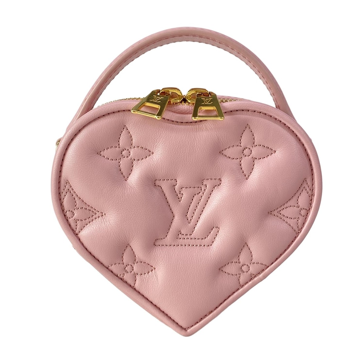 【中古】LOUIS VUITTON(ルイヴィトン) ポップマイハートポーチ ハンドバッグ 2way/チェーンショルダー ライトピンク レザー、牛革
