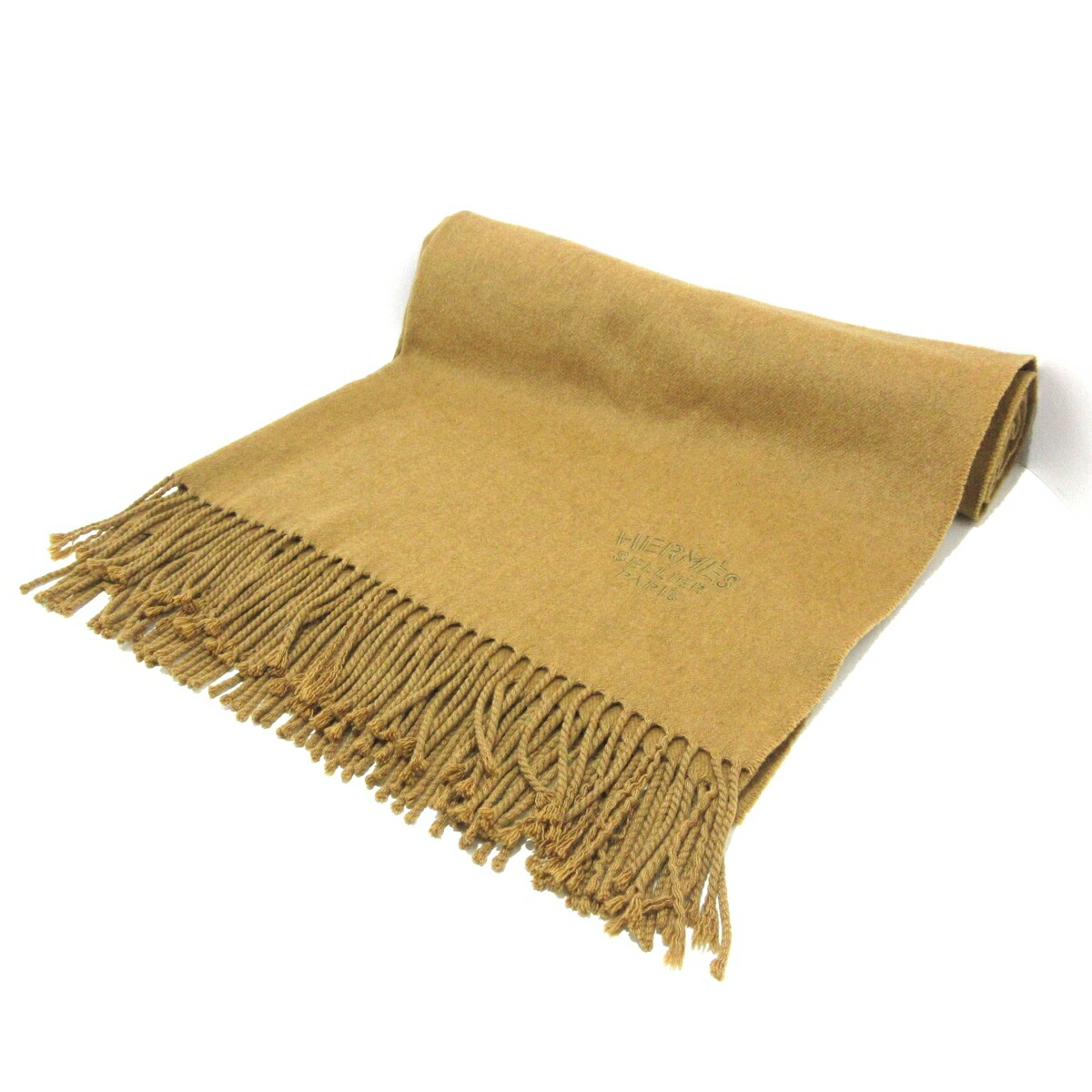 楽天市場】【中古】HERMESロゴ刺繍 カシミヤマフラー ストール