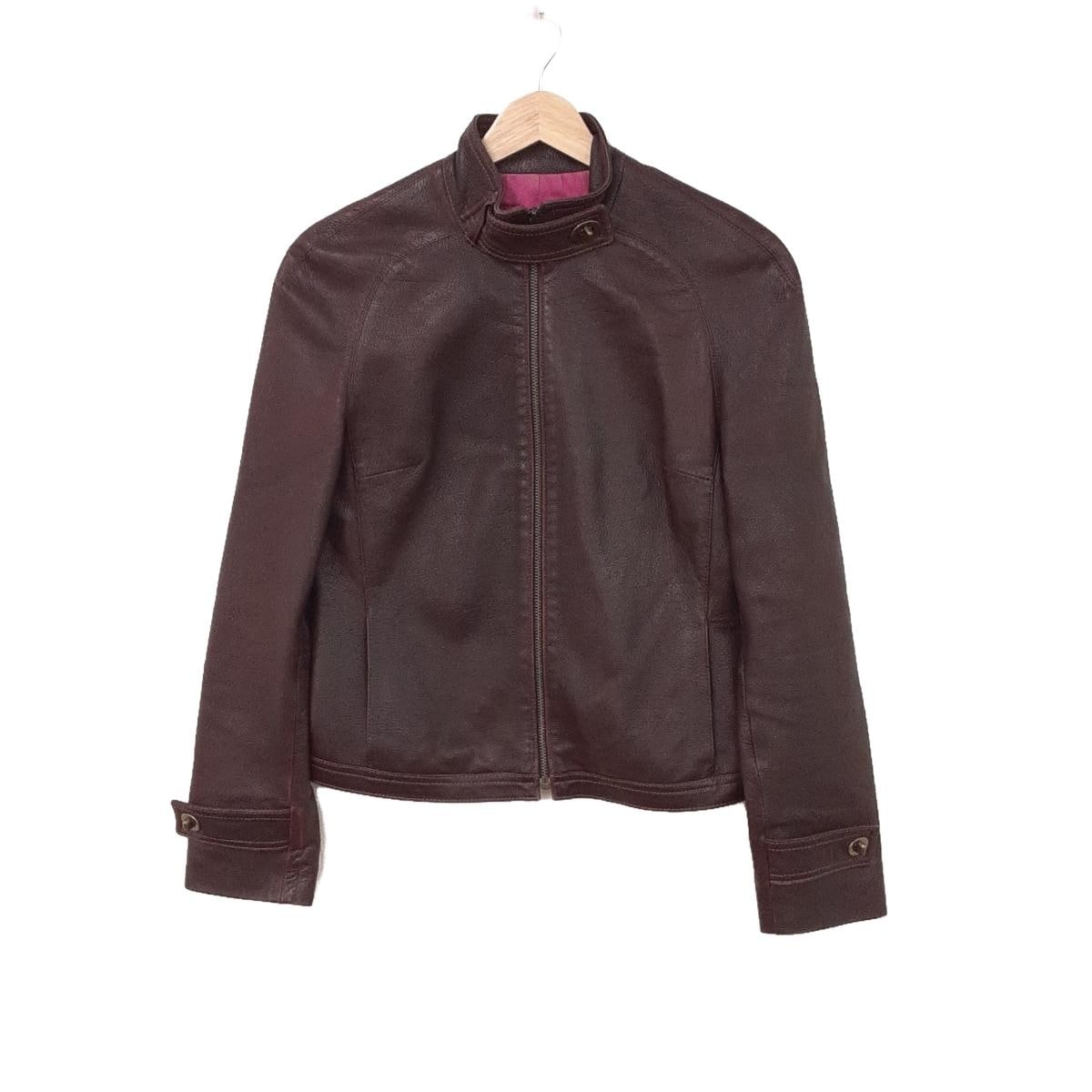 COACH ブラウン レザー シングルライダースジャケット M COACH ブラウン レザー シングルライダースジャケット M