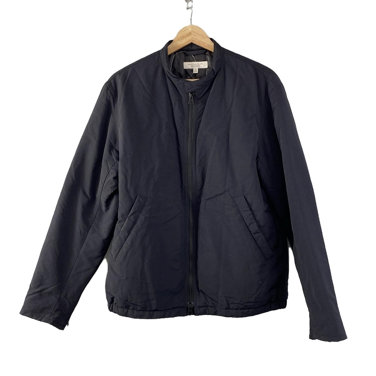 H beauty&youth ma1 ネイビー サテン ジャンパー