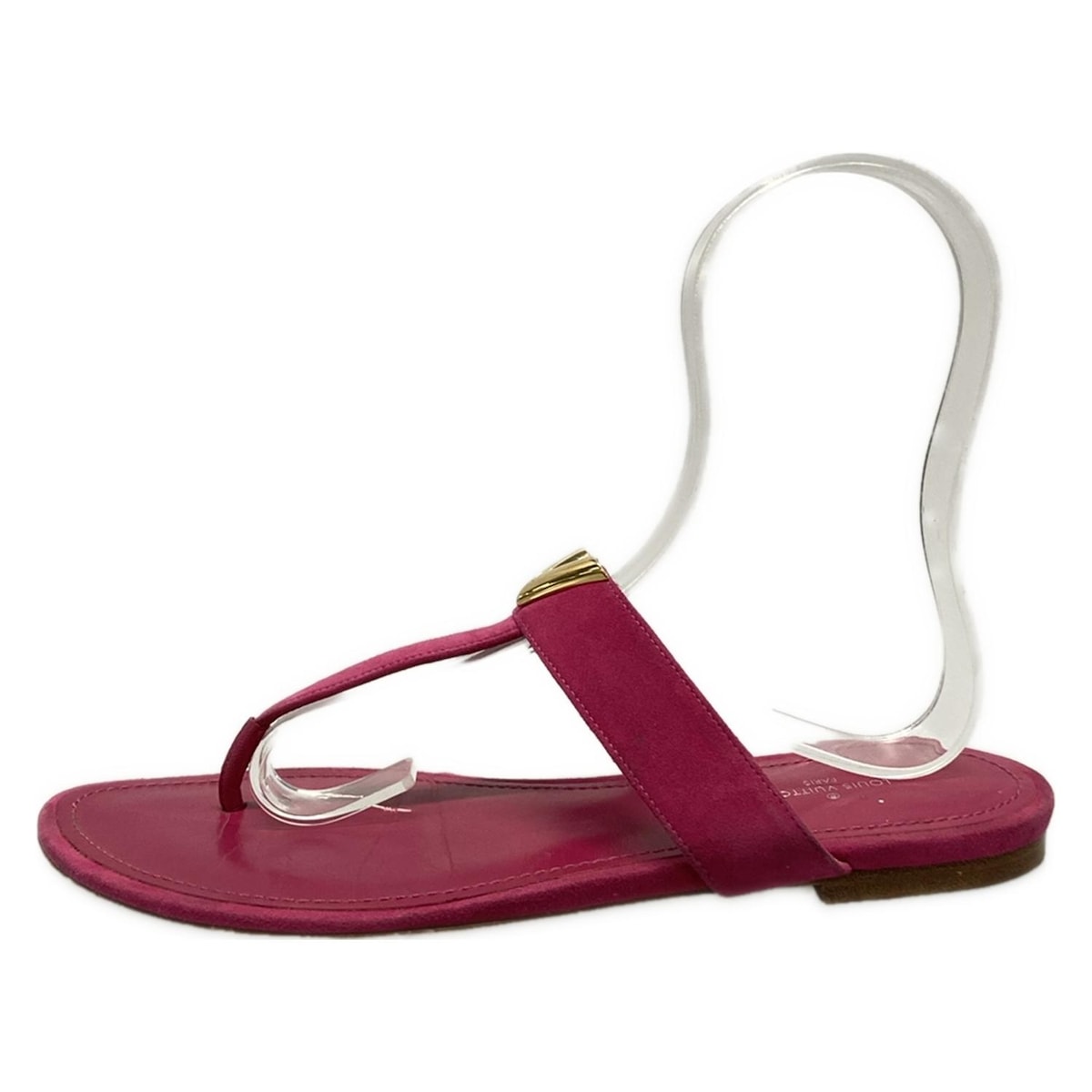 【中古】LOUIS VUITTON(ルイヴィトン) BAHIANA FLAT THONG/バヒアナ サンダル サイズ：38 ピンク レザー 15,155円