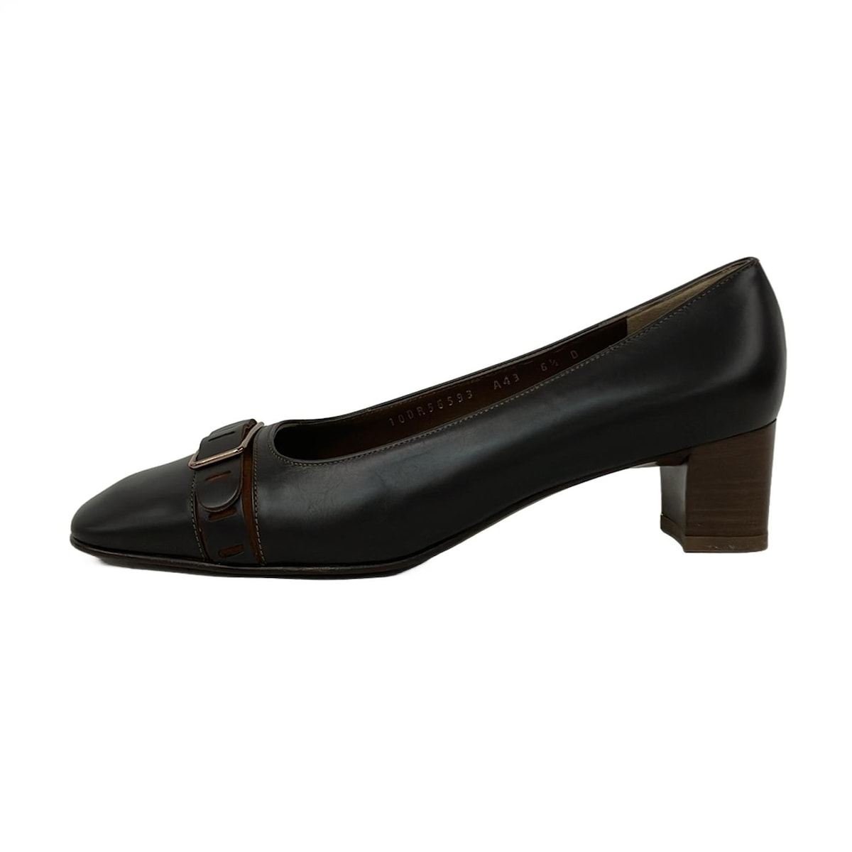 【新着】【中古】FERRAGAMO/SalvatoreFerragamo(サルバトーレフェラガモ) DEBRIS パンプス ダークブラウン レザー