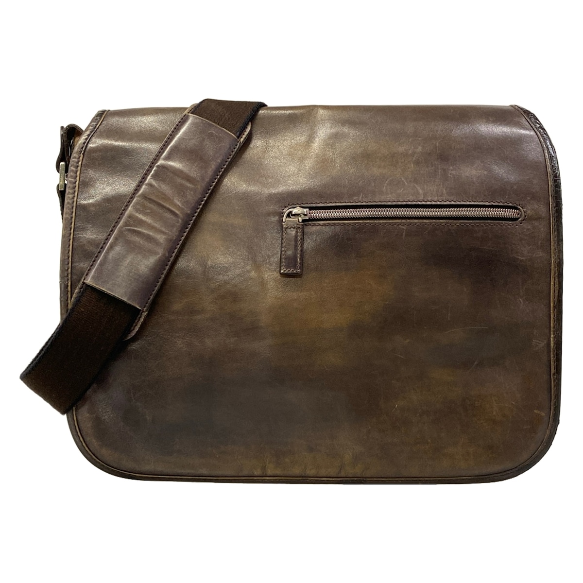 【中古】berluti(ベルルッティ) ショルダーバッグ 伝達人御徒面子 赤銅色 なめし革