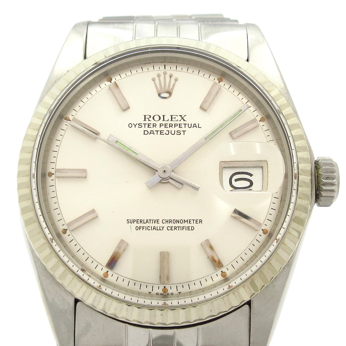 【中古】ROLEX(ロレックス) デイトジャスト 腕時計 SS×K18WG/19コマ/プラ風防 シルバー