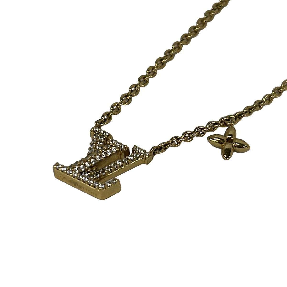 【中古】LOUIS VUITTON(ルイヴィトン) ネックレスLVアイコニック ネックレス ゴールド×クリア