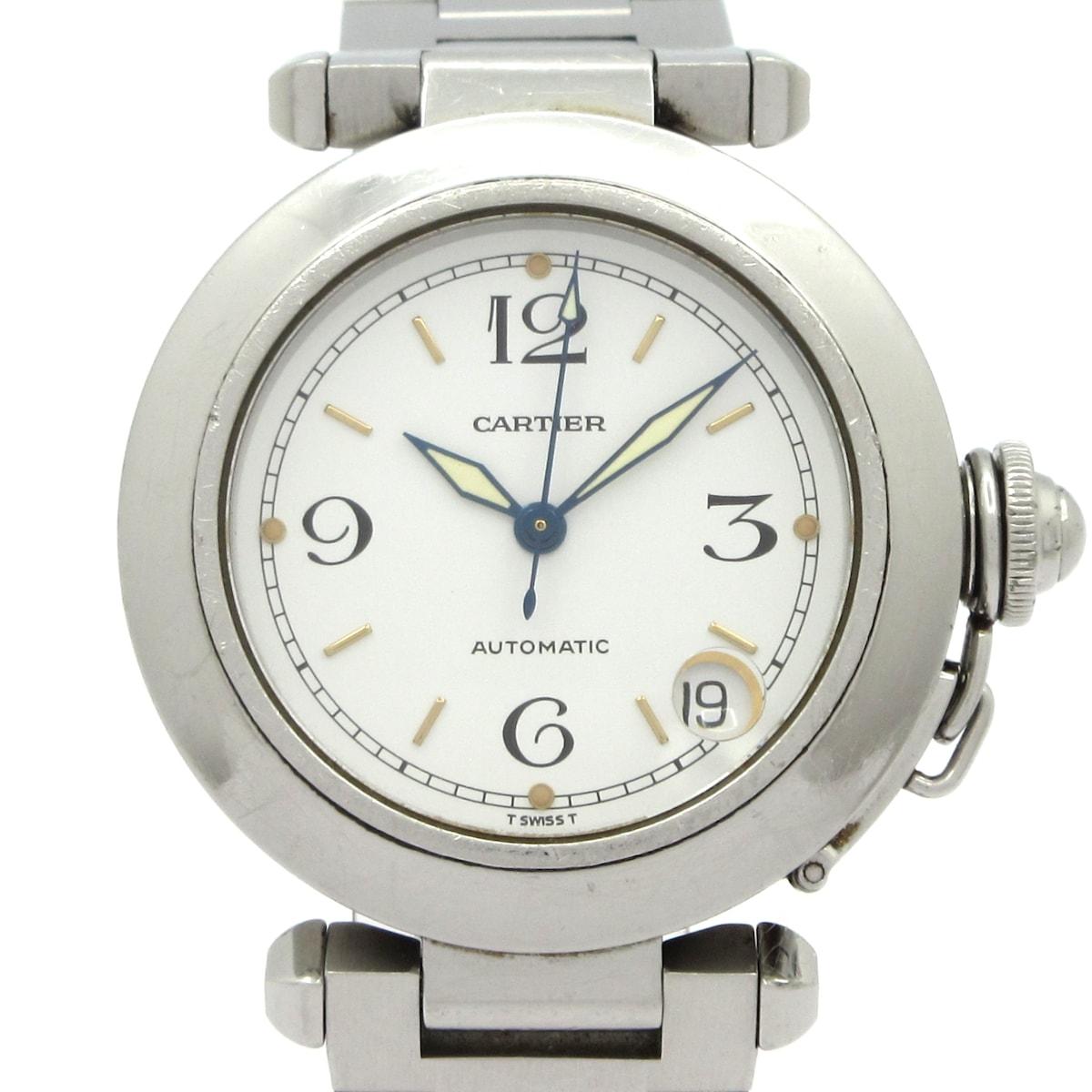 【新着】【中古】Cartier(カルティエ) パシャCスモールデイト 腕時計 SS 白｜ブランディア　店