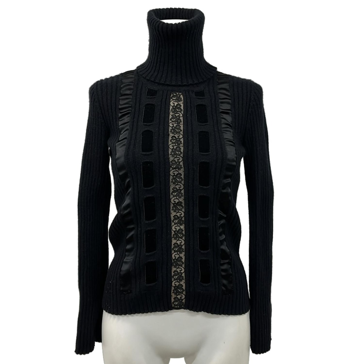 【中古】VALENTINO(バレンチノ) 長袖セーター タートルネック/カシミヤ 黒