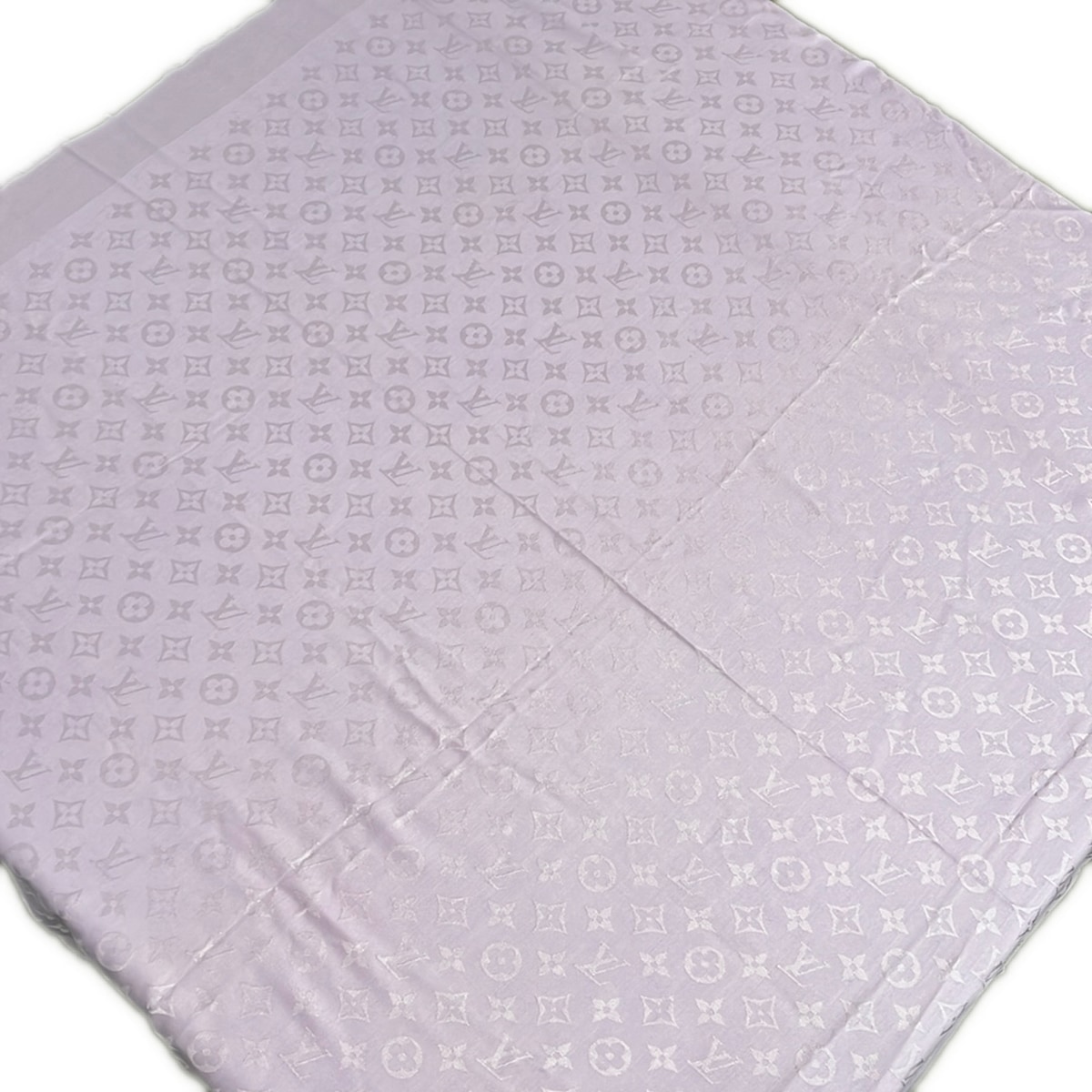 【中古】LOUIS VUITTON(ルイヴィトン) えり巻き 大判袈裟/モノグラム ライトパープル 羊毛、地絹