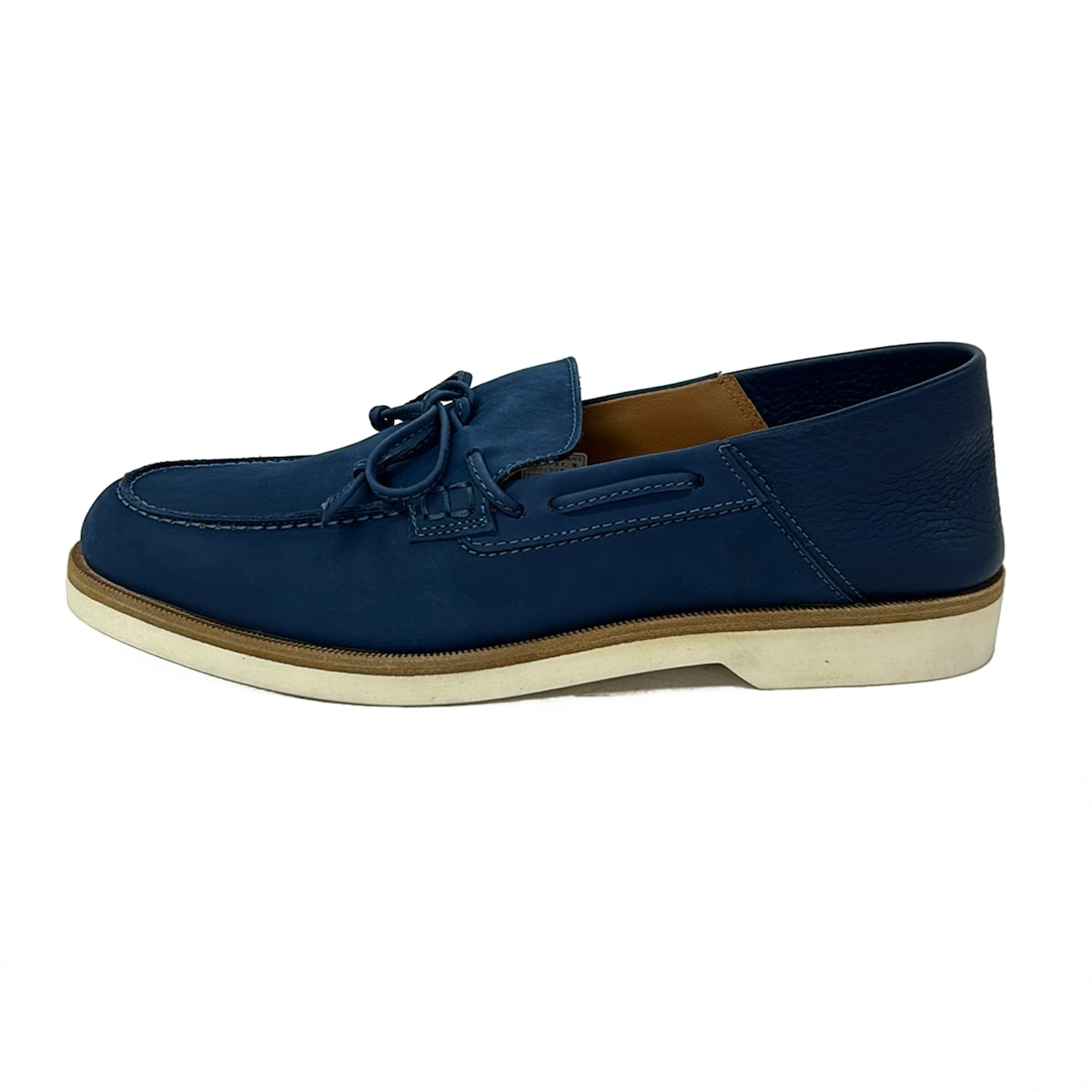 【新着】【中古】MORESCHI(モレスキー) スリッポン 青色 なめし革