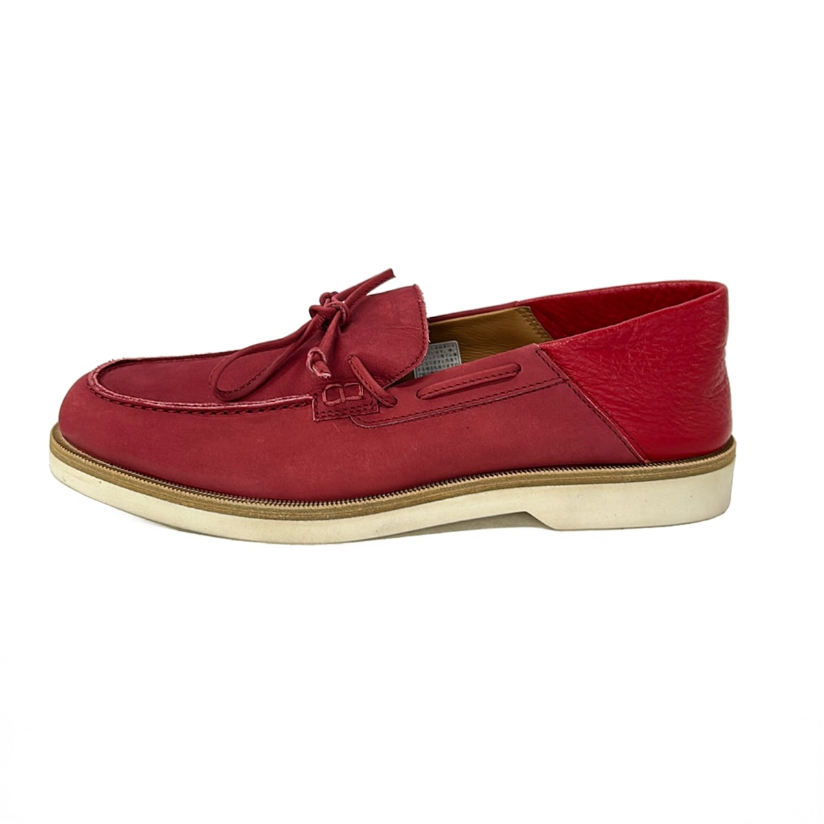 【新着】【中古】MORESCHI(モレスキー) スリッポン 赤いこと なめし革